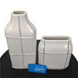Set of 2 Off White Vase for Table Décor - GD619