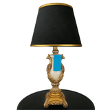 Pair of White & Golden Peacock Themed Table Lamps for Bedroom - TL03