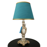 Pair of White & Silver Peacock Themed Elegant Table Lamps for Bedroom - TL09
