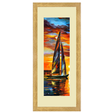 Set of 2, Boats Sailing through Sunset Collage Wall Art Frames - BF164