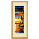 Set of 2, Boats Sailing through Sunset Collage Wall Art Frames - BF164