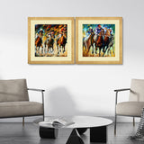 Set of 2, Running Stallions Collage Wall Art Frames - BF179