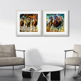 Set of 2, Running Stallions Collage Wall Art Frames - BF179