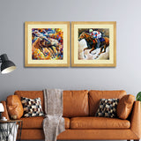 Set of 2, Horse Riding Collage Wall Art Frames - BF180