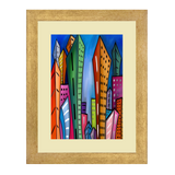 Set of 3, Abstract City Collage Wall Art Frames - BF18