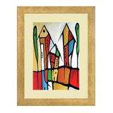 Set of 3, Abstract City Collage Wall Art Frames - BF18