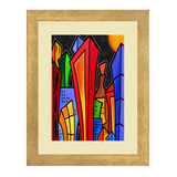 Set of 3, Abstract City Collage Wall Art Frames - BF18