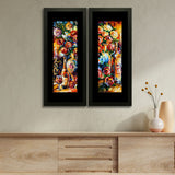Set of 2, Vibrant Floral Themed Collage Wall Art Frames - BF192