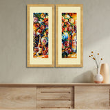 Set of 2, Vibrant Floral Themed Collage Wall Art Frames - BF192