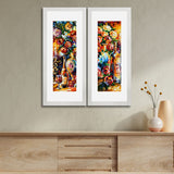 Set of 2, Vibrant Floral Themed Collage Wall Art Frames - BF192