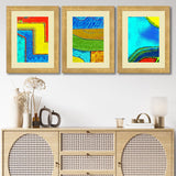 Set of 3, Abstract Scenery Collage Wall Art Frames - BF25