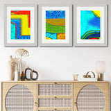 Set of 3, Abstract Scenery Collage Wall Art Frames - BF25