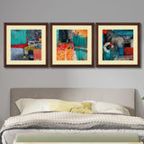 Set of 3, Abstract Shapes Collage Wall Art Frames - BF27