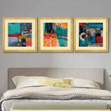 Set of 3, Abstract Shapes Collage Wall Art Frames - BF27