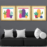 Set of 3, Botanical Abstract Collage Wall Art Frames - BF28