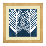 Set of 3, Blue & White Abstract Leaves Collage Wall Art Frames - BF30