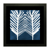 Set of 3, Blue & White Abstract Leaves Collage Wall Art Frames - BF30