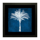 Set of 3, Blue & White Abstract Leaves Collage Wall Art Frames - BF30