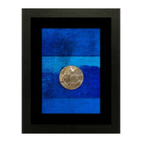 Set of 2, Coin on Abstract Background Collage Wall Art Frames - BF49