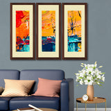 Set of 3, Exquisite Abstract Collage Wall Art Frames - BF83