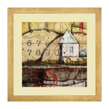Set of 3, Abstract House on Cliff Collage Wall Art Frames - BF90