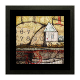 Set of 3, Abstract House on Cliff Collage Wall Art Frames - BF90