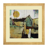 Set of 3, Abstract House on Cliff Collage Wall Art Frames - BF90