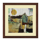 Set of 3, Abstract House on Cliff Collage Wall Art Frames - BF90