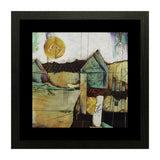 Set of 3, Abstract House on Cliff Collage Wall Art Frames - BF90