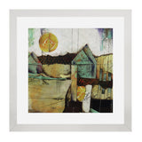 Set of 3, Abstract House on Cliff Collage Wall Art Frames - BF90
