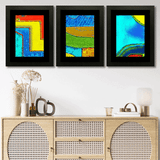 Set of 3, Abstract Scenery Collage Wall Art Frames - BF25