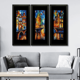 Set of 3, Harmonious Bridge Crossing Collage Wall Art Frames - BF60