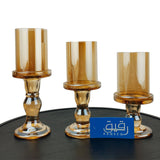 Set of 3 Glass Candle Holder for Table Decor - GD358