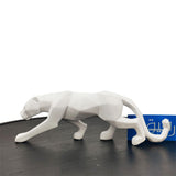 White Geometric Jaguar Figurine for Table Decor - GD361