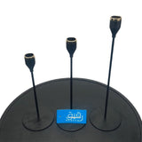 Set of 3 Black & Golden Metal Candle Stand- GD517