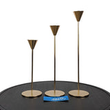 Set of 3 Golden Metal Candle Stand- GD571
