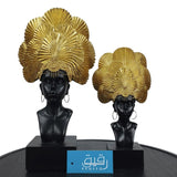 Set of 2 Exquisite African Lady sculptures for Table Decor - GD593
