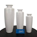 Set of 3 White Ceramic Vases for Table Décor – GD677