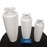 Set of 3 White Ceramic Vases for Table Décor – GD677