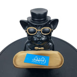 Classy Bulldog Sculpture with Tray for Table Decor - GD 699