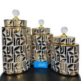 Set of 3 Royal Themed Vases for Table Decor - GD711