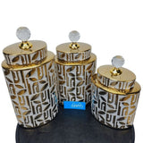 Set of 3 Royal Themed Vases for Table Decor - GD711