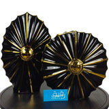 Set of 2 Royal Themed Black & Gold Ceramic Vase for Table Décor – GD718