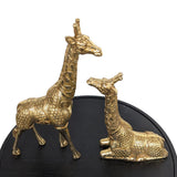 Set of 2 Golden Giraffe Figurines for Table Décor - GD781