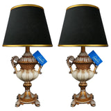 White & Golden Elegent Side Table Lamps Pair - TL130