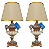 White & Golden Elegent Side Table Lamps Pair - TL130