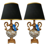 White & Golden Elegent Side Table Lamps Pair - TL144
