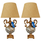 White & Golden Elegent Side Table Lamps Pair - TL144