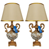 White & Golden Elegent Side Table Lamps Pair - TL144