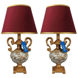 White & Golden Elegent Side Table Lamps Pair - TL144